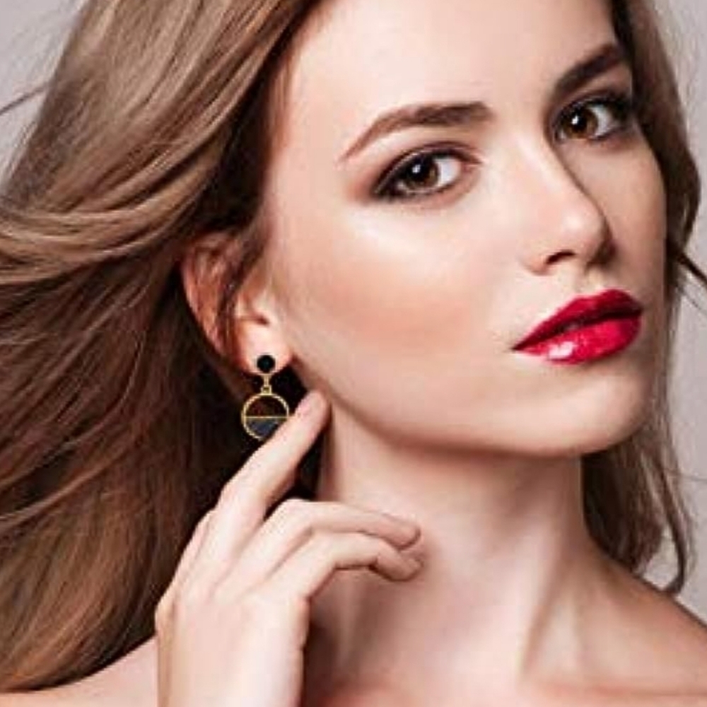 Marble statement earrings - Picture 3 of 4